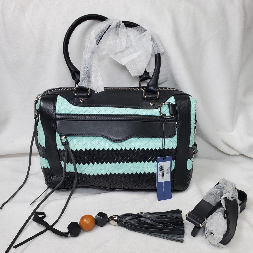 Rebecca‎ Minkoff Mab Mini Bombe Satchel Coastal Shoulder Bag Grandmacore Weave